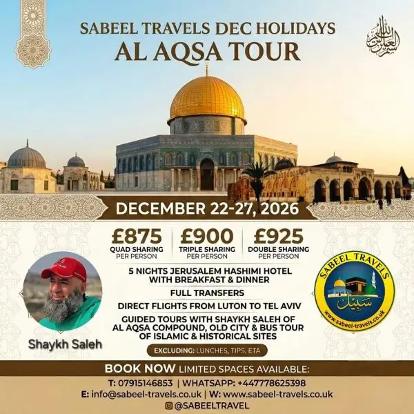 Al Aqsa Tour December 2026 (No Flights)