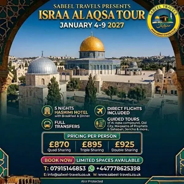 Al Aqsa Tour 4-9 January 2027