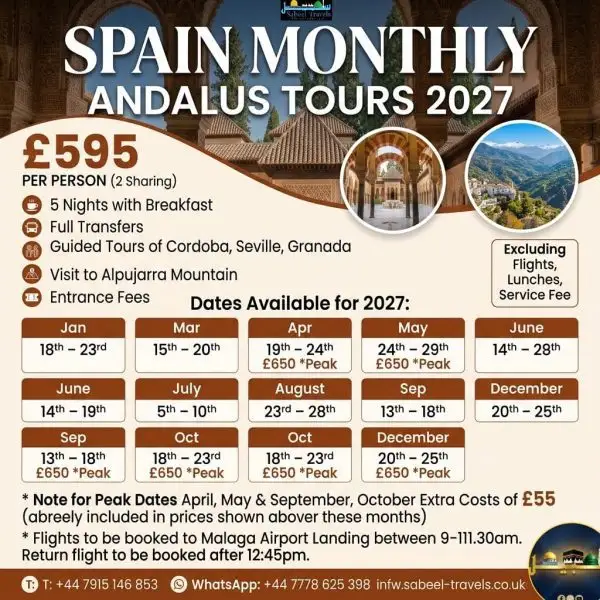 Andalusia Muslim Tour of Spain 2027
